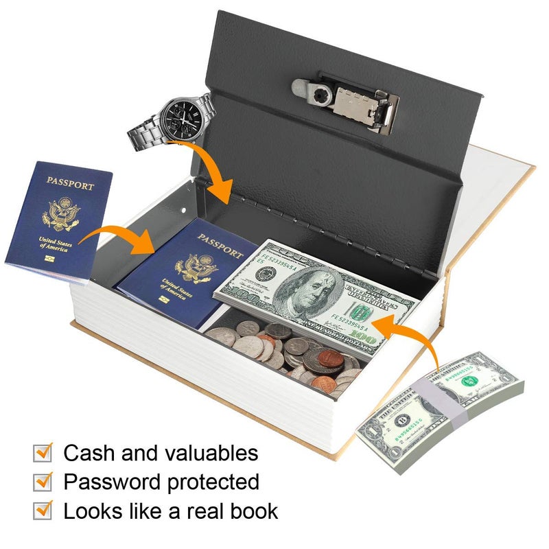 EIOUMAX Real Pages Diversion Book Safe with Combination Lock,Hollowed Out Book Anti-Theft Safe -Alice in Wonderlandï¼ˆFull Sizeï¼‰ - Image 4
